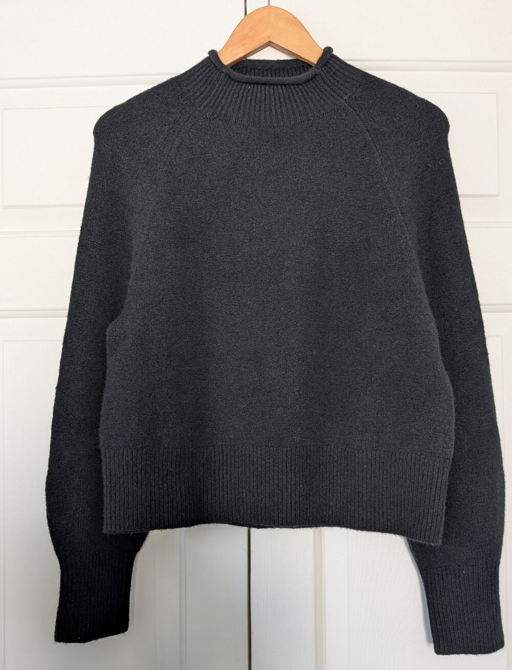J. Crew Black Wool Blend Roll Neck Sweater